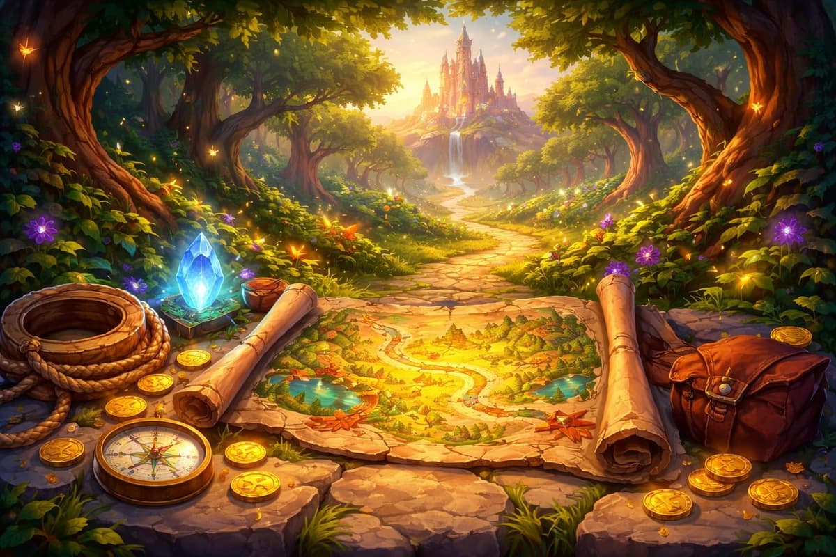 Adventure Quest birthday card theme