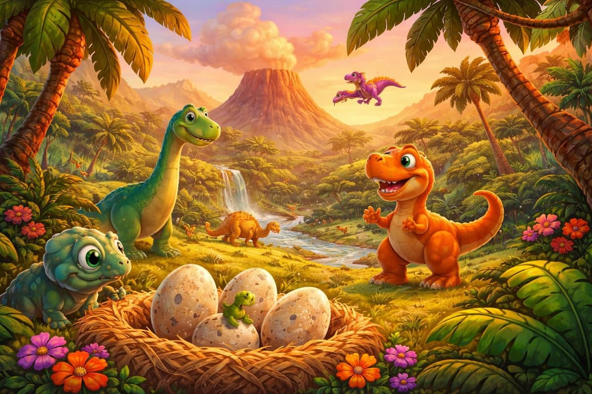 Dinosaur Land birthday card theme