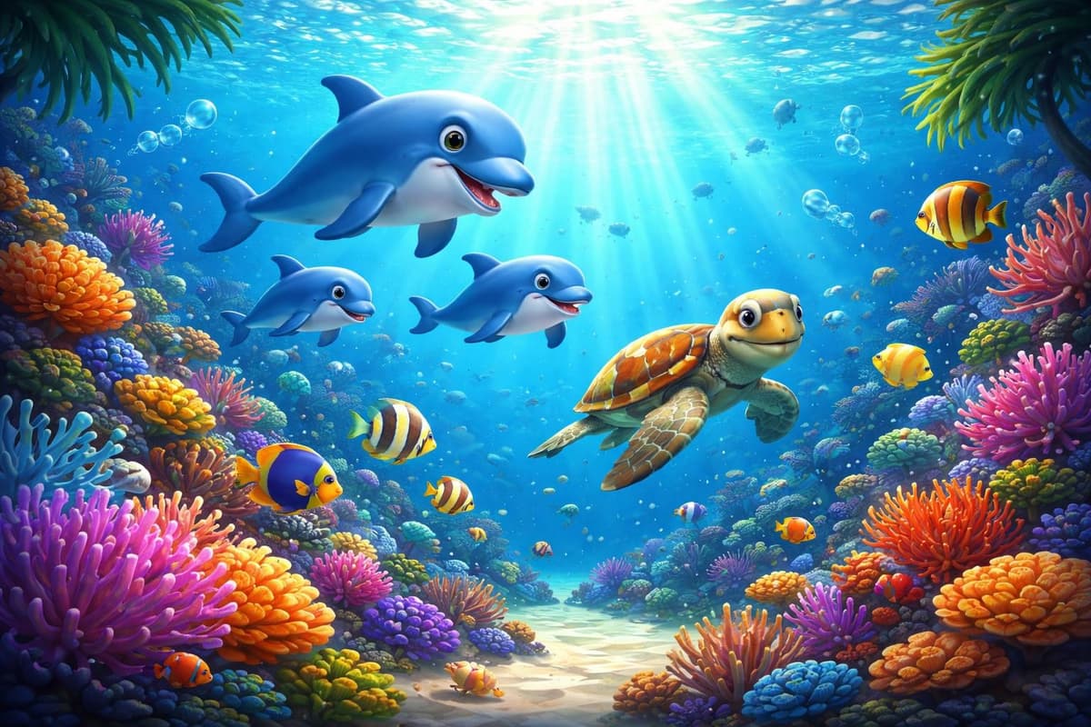 Underwater World birthday card theme