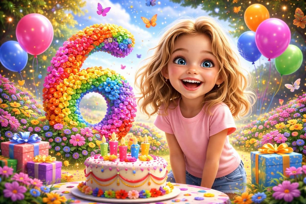 Emma's Rainbow Garden birthday card