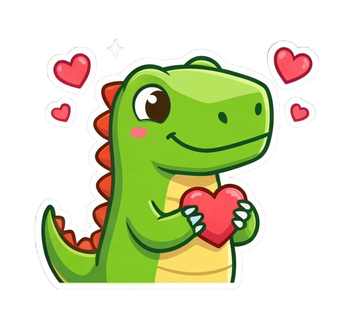 Dino mascot with heart