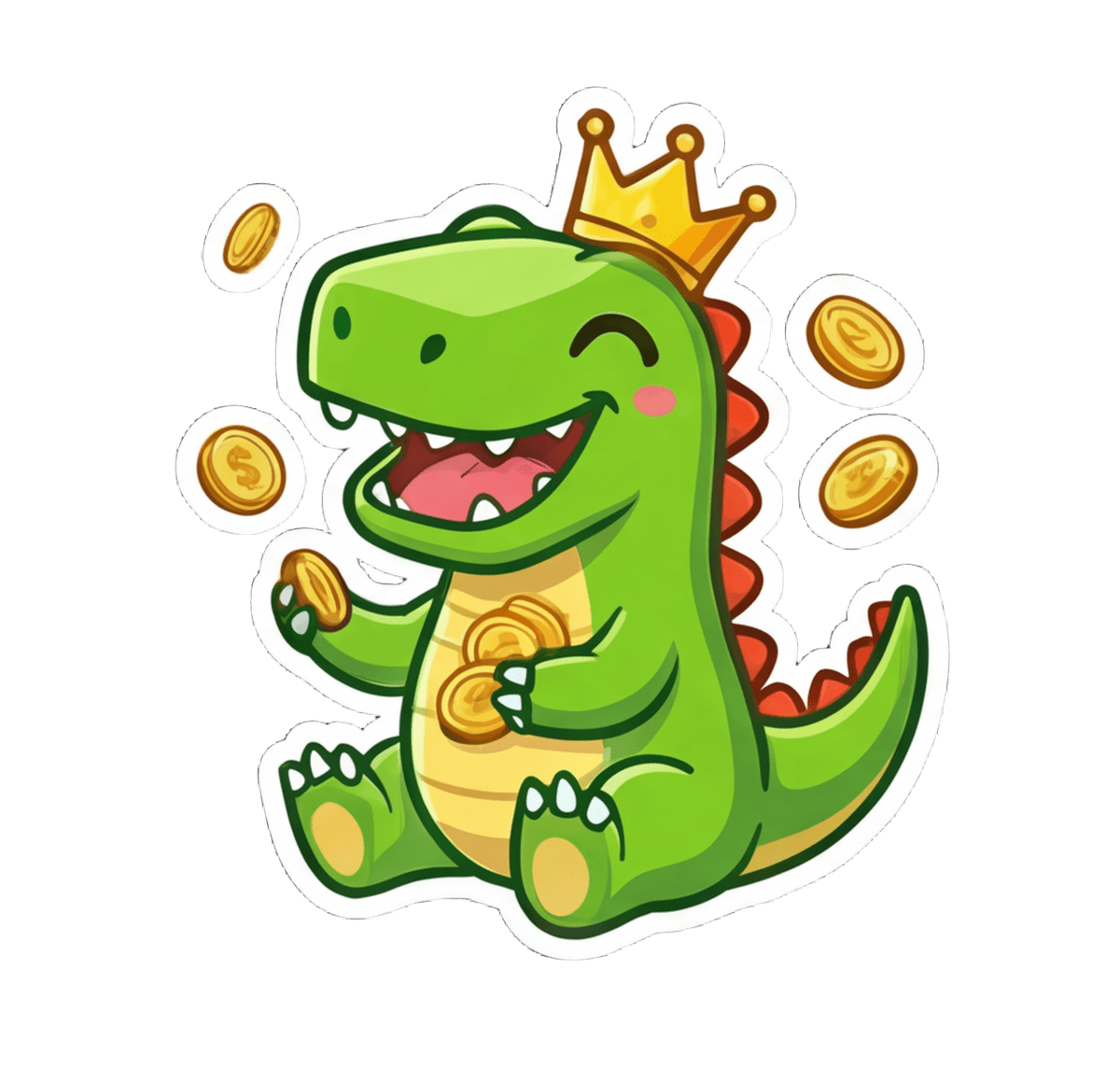 Dino mascot with coins