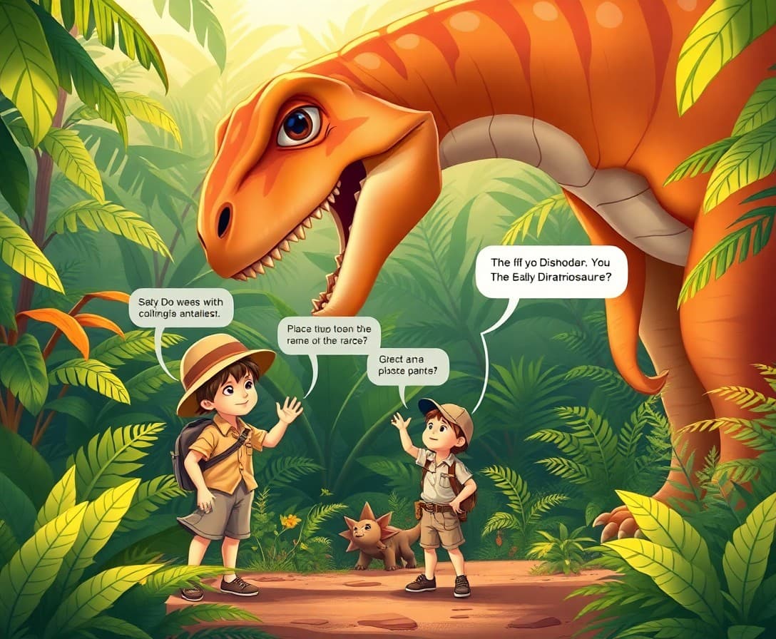 Child exploring dinosaurs