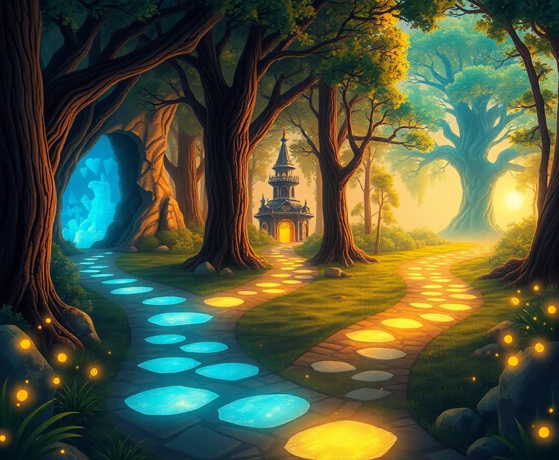Magical forest scene